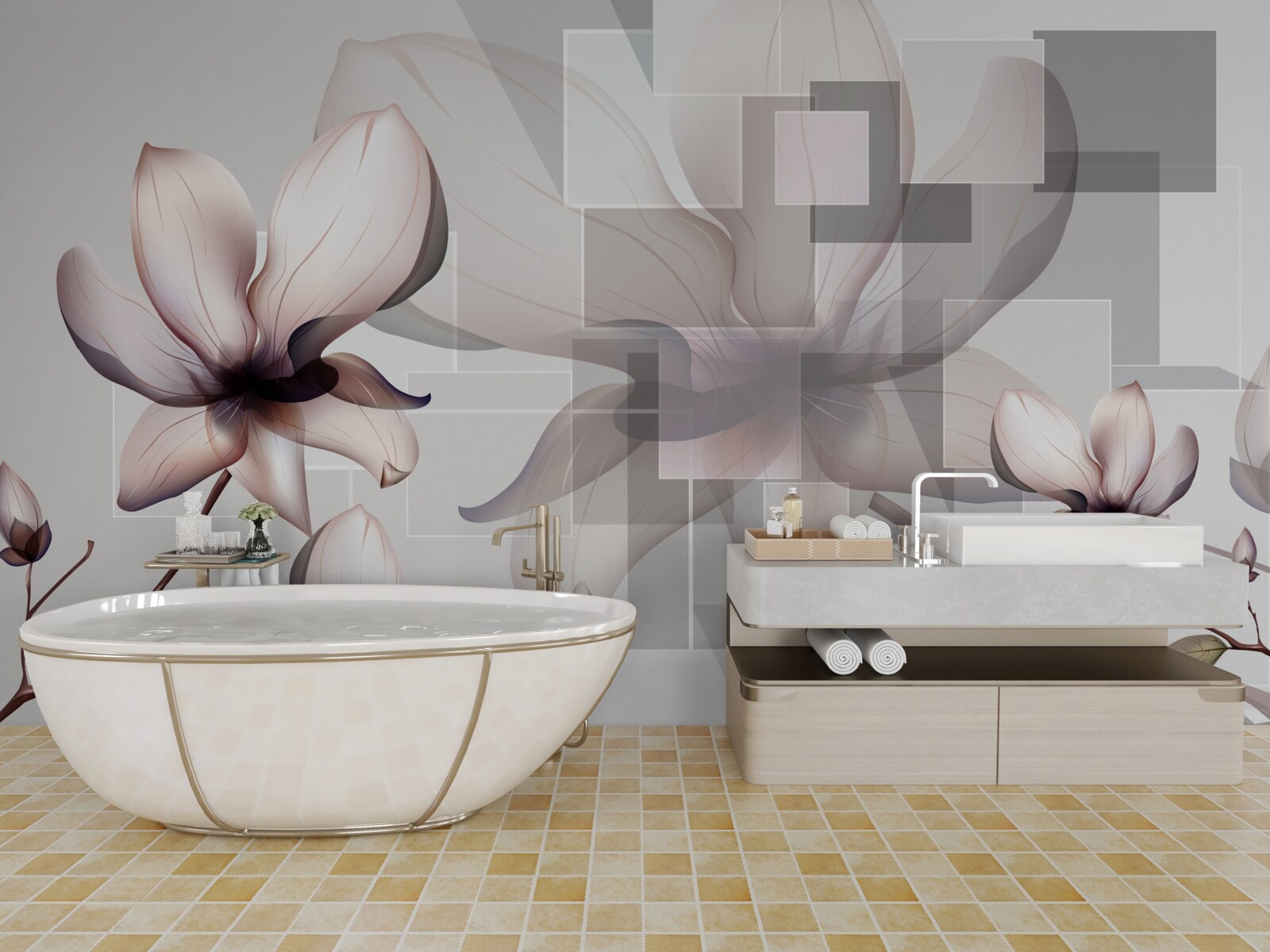 Fototapeta duże białe magnolie