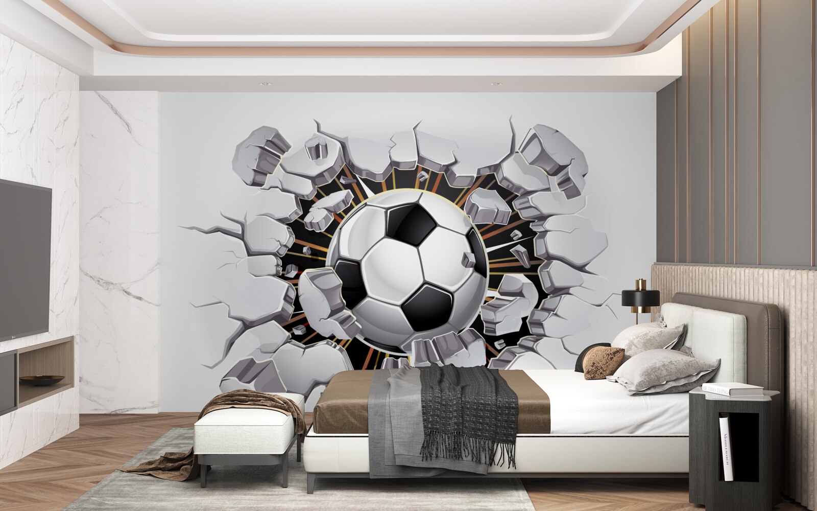 Fototapeta piłka nożna latająca w powietrzu