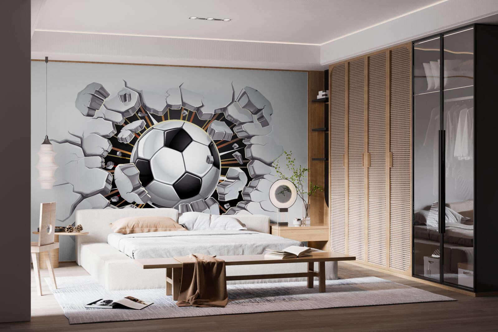 Fototapeta piłka nożna latająca w powietrzu