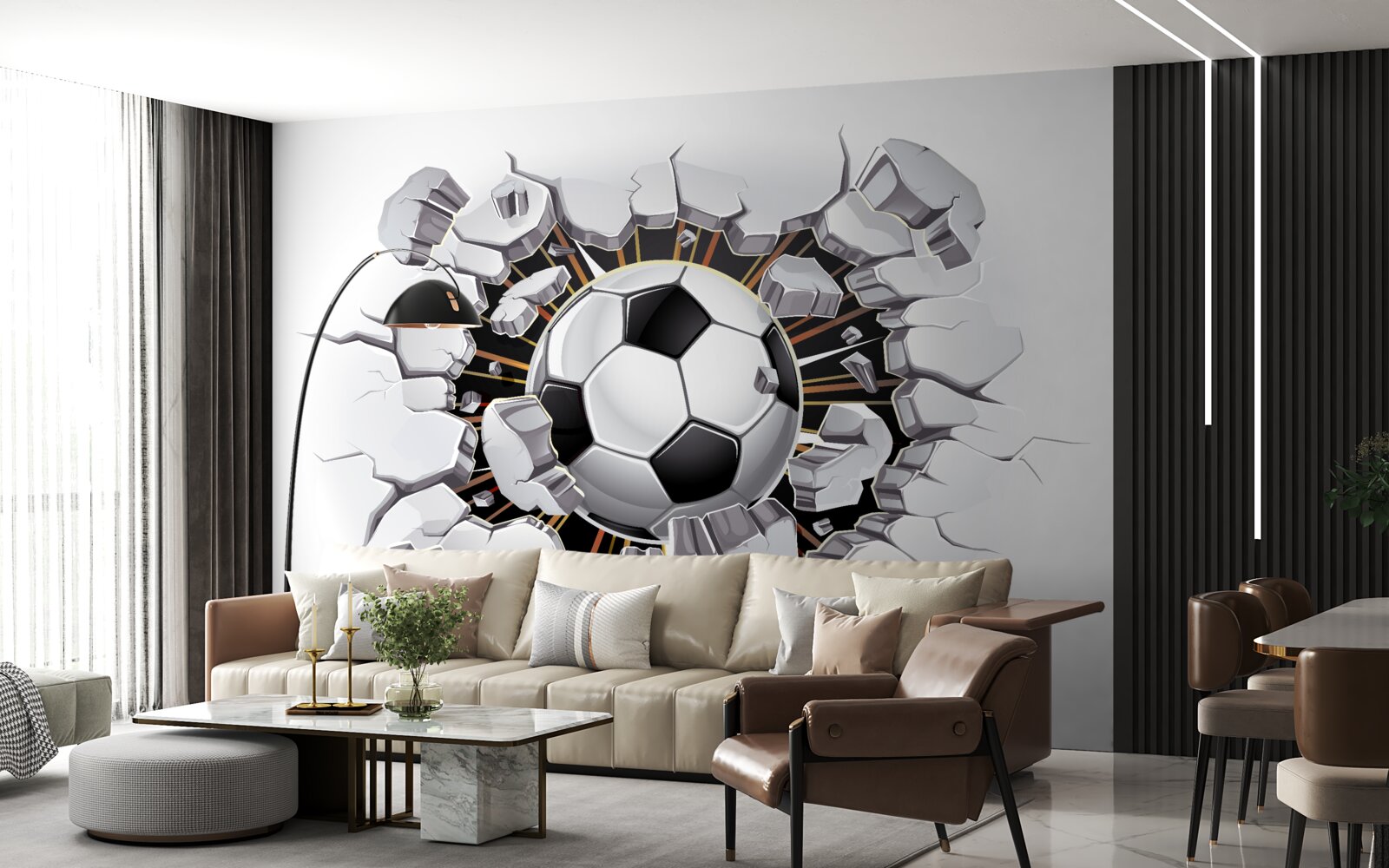 Fototapeta piłka nożna latająca w powietrzu