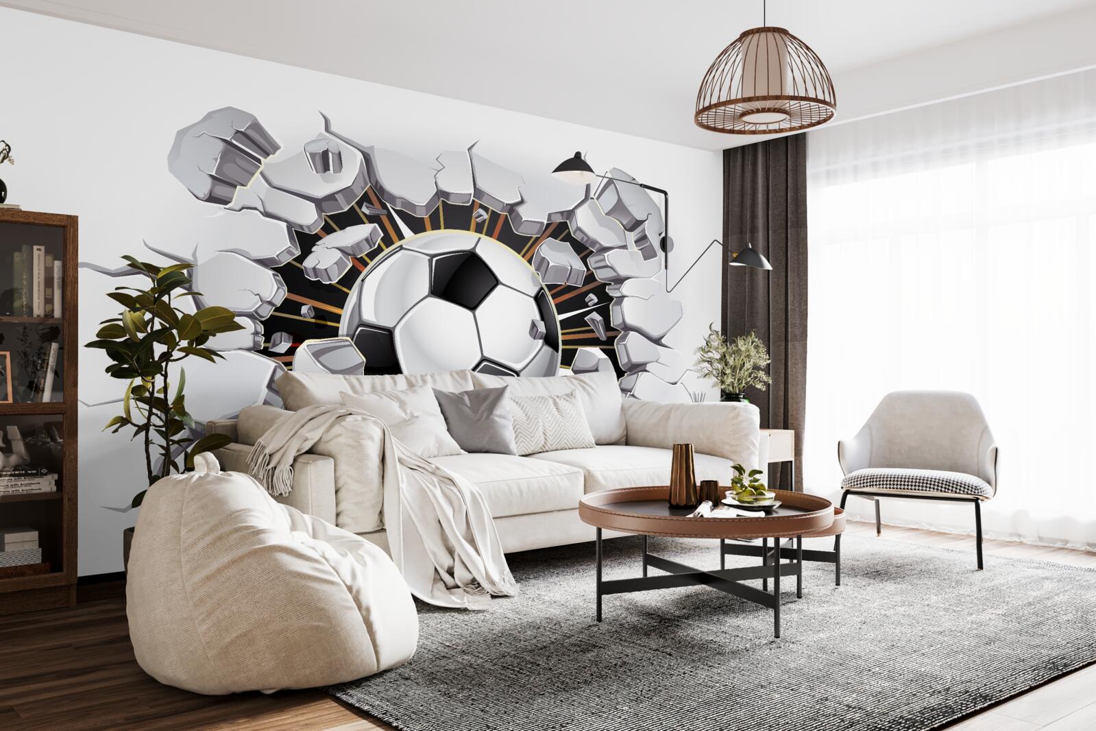 Fototapeta piłka nożna latająca w powietrzu