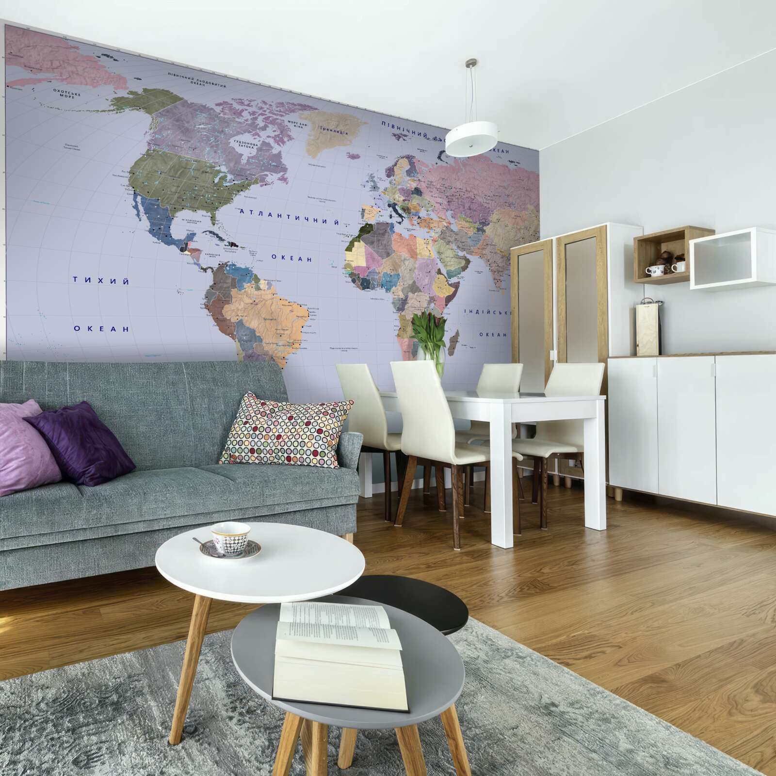 Fototapeta wielobarwna mapa geograficzna ziemi