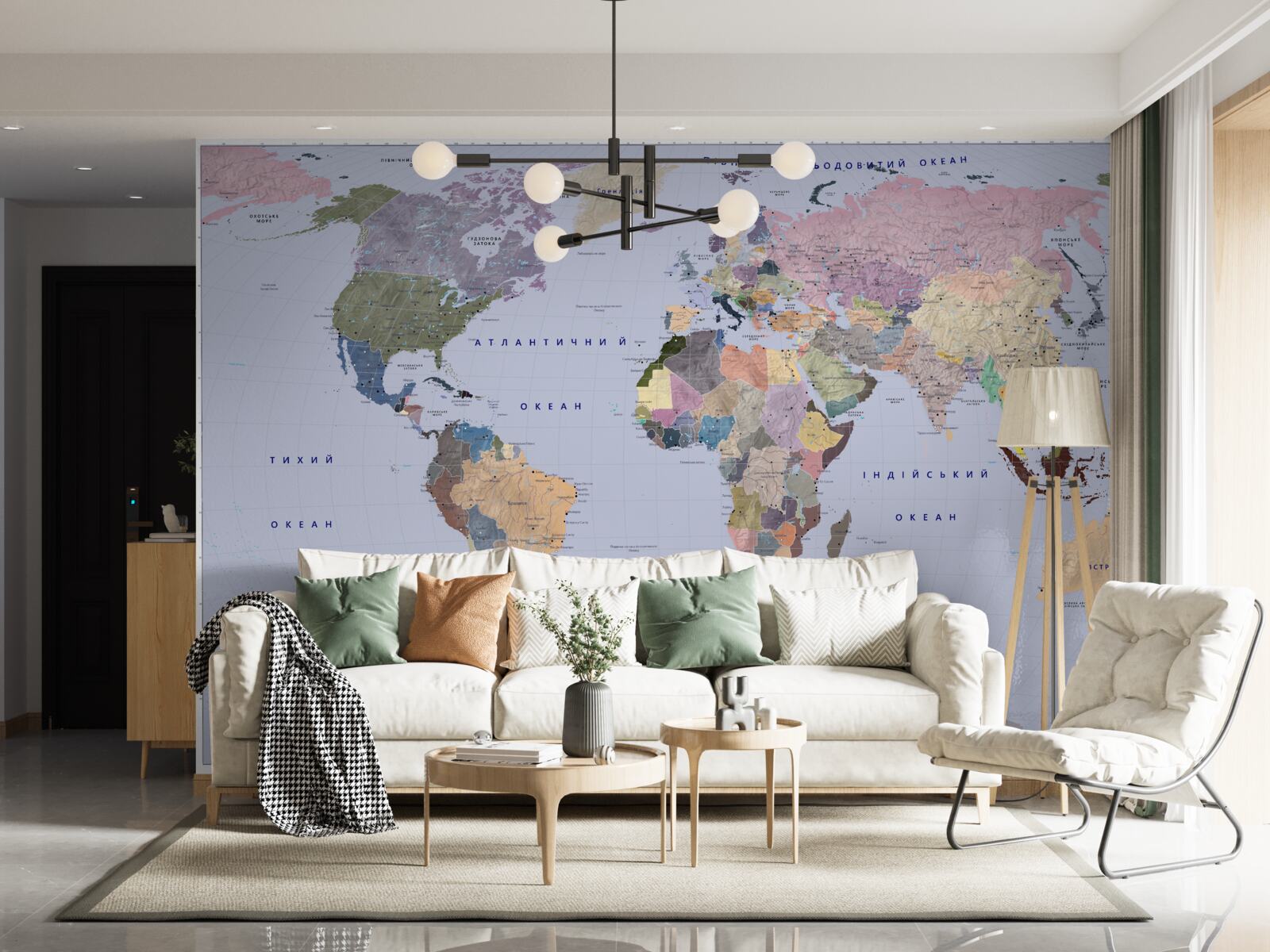 Fototapeta wielobarwna mapa geograficzna ziemi