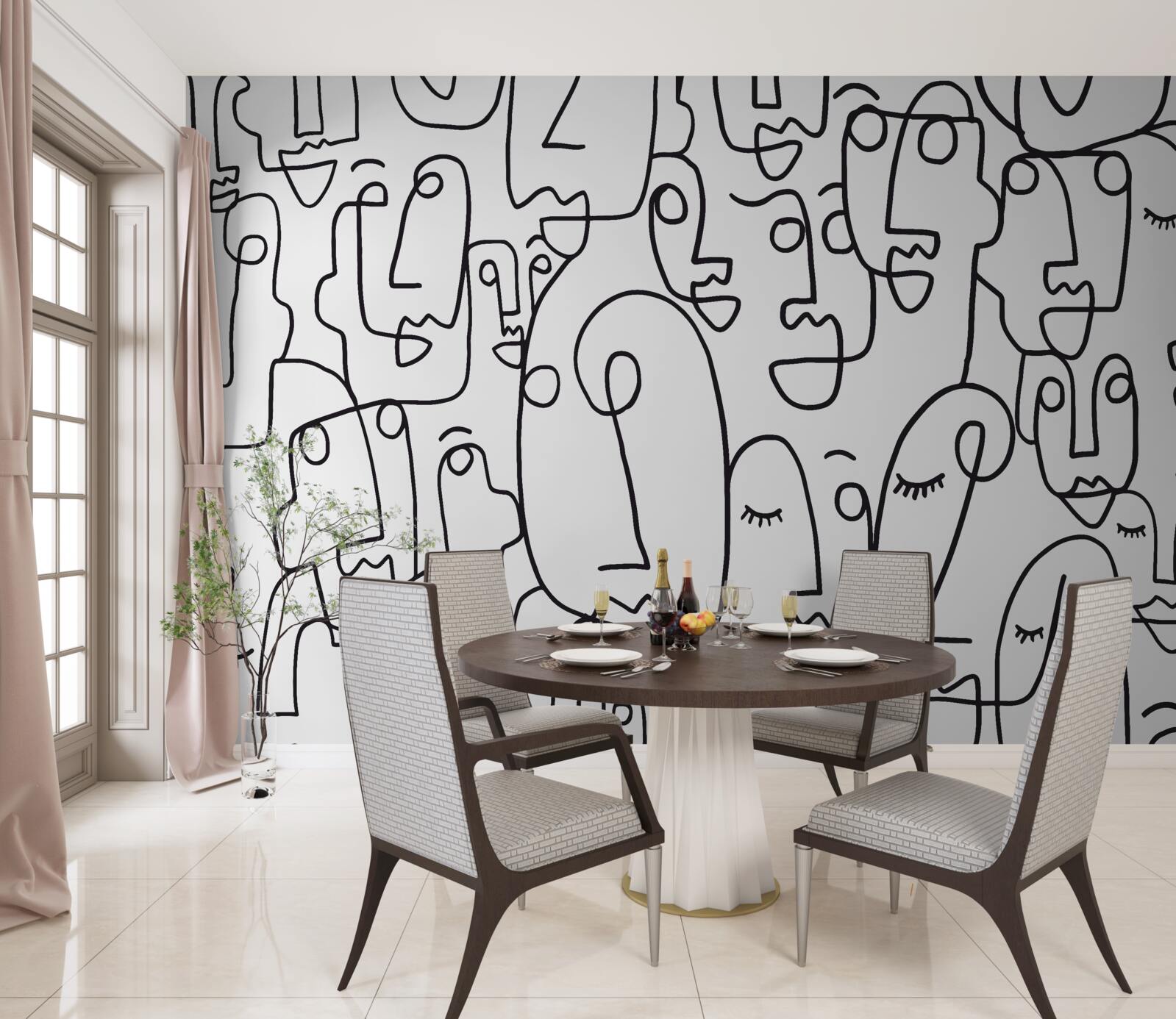 Fototapeta kontury twarzy kobiet