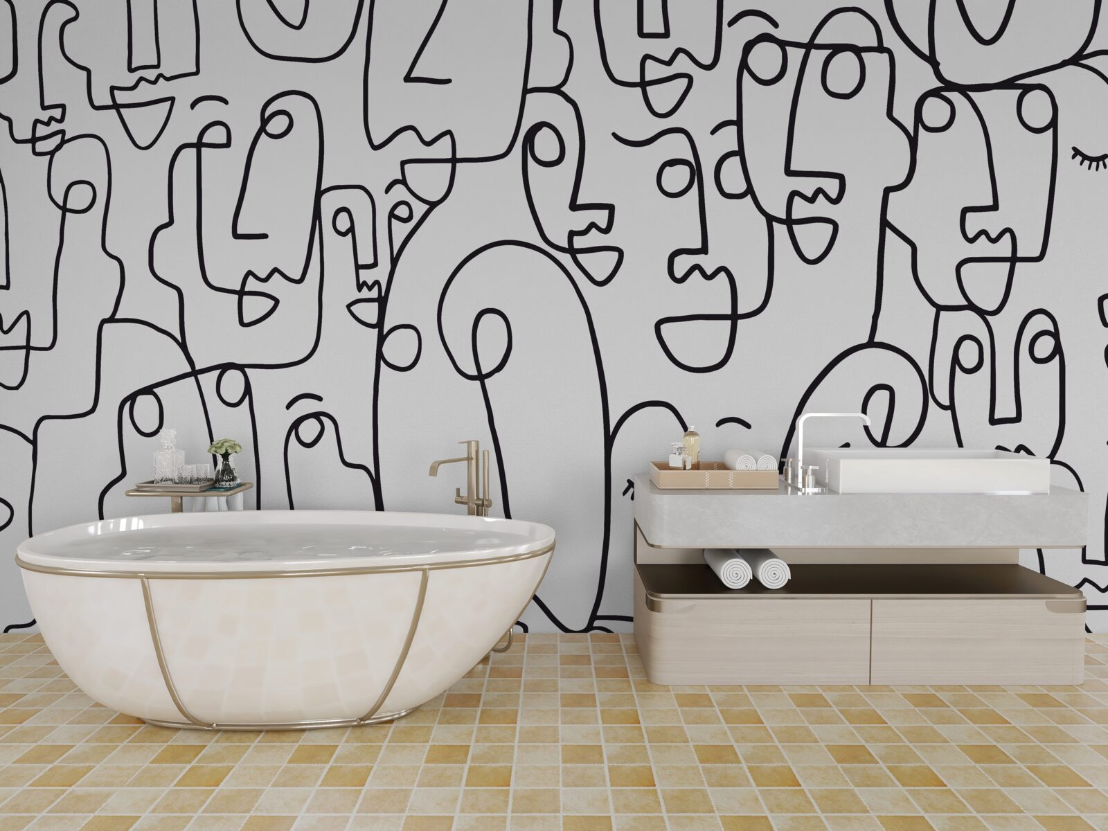 Fototapeta kontury twarzy kobiet