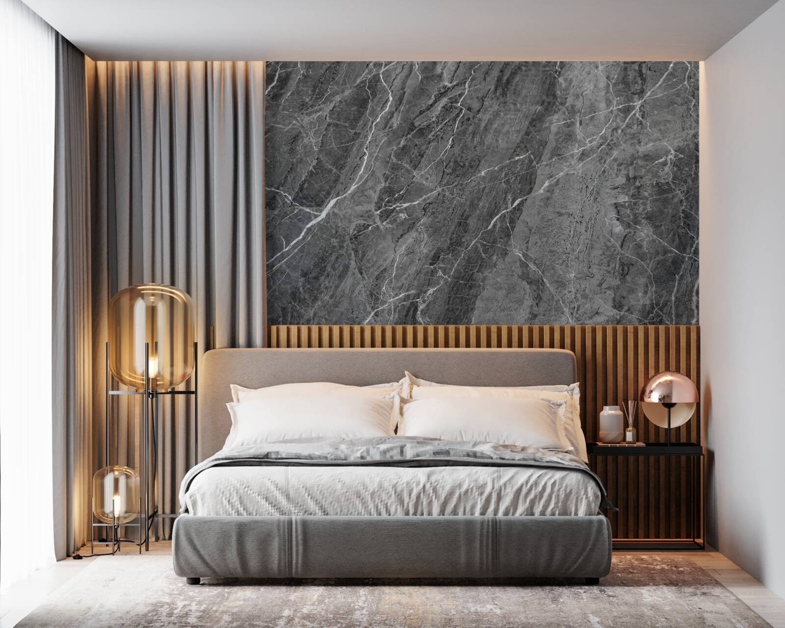 Fototapeta szary marmur z białymi żyłkami