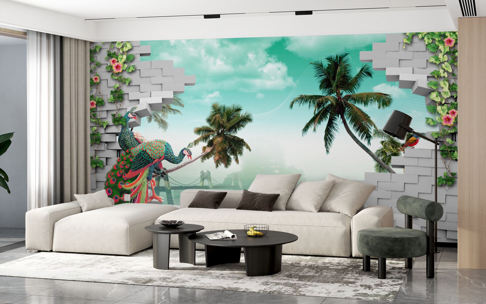 Fototapeta pawie na drzewie