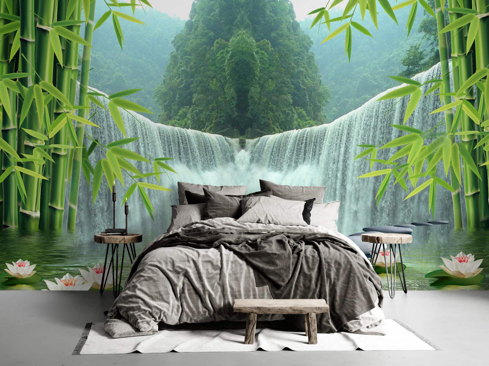 Fototapeta uroczy wodospad głęboko w dżungli