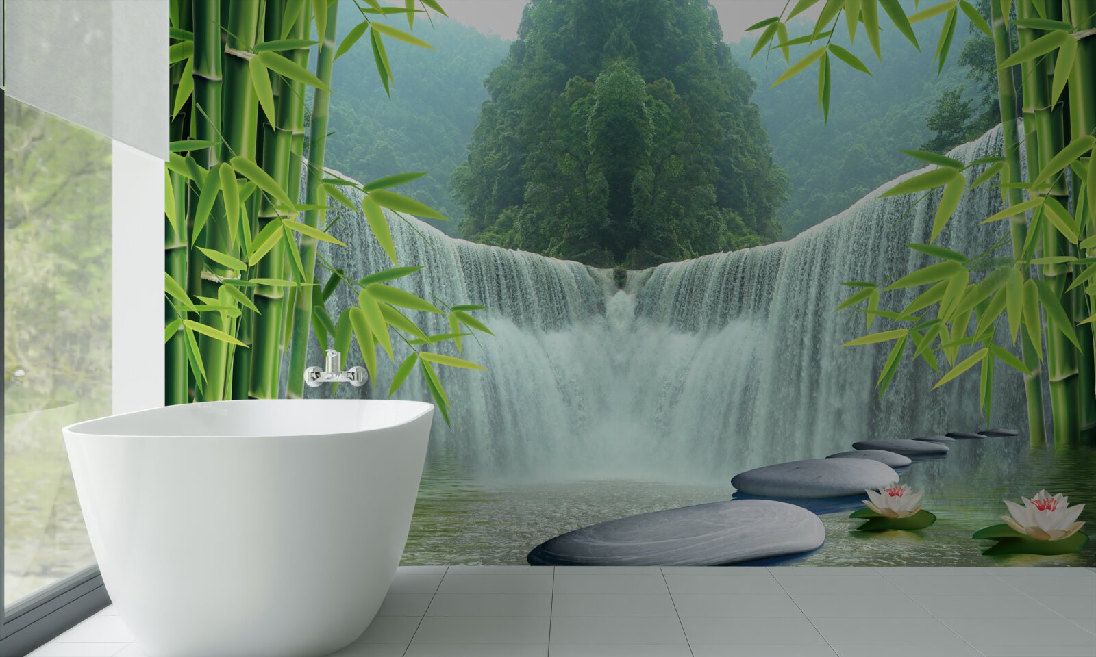 Fototapeta uroczy wodospad głęboko w dżungli