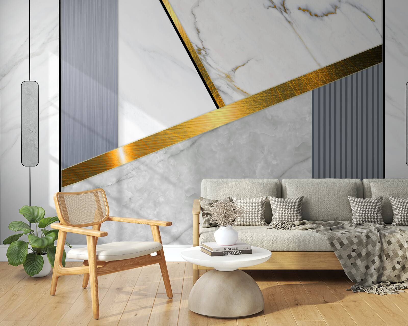 Fototapeta złote złącza na pionowych liniach