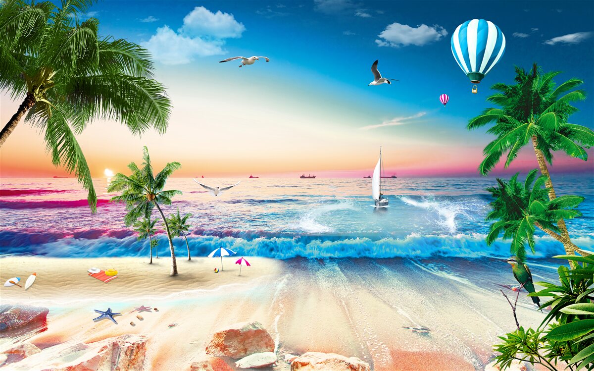 Fototapeta malarstwo morskie z falą