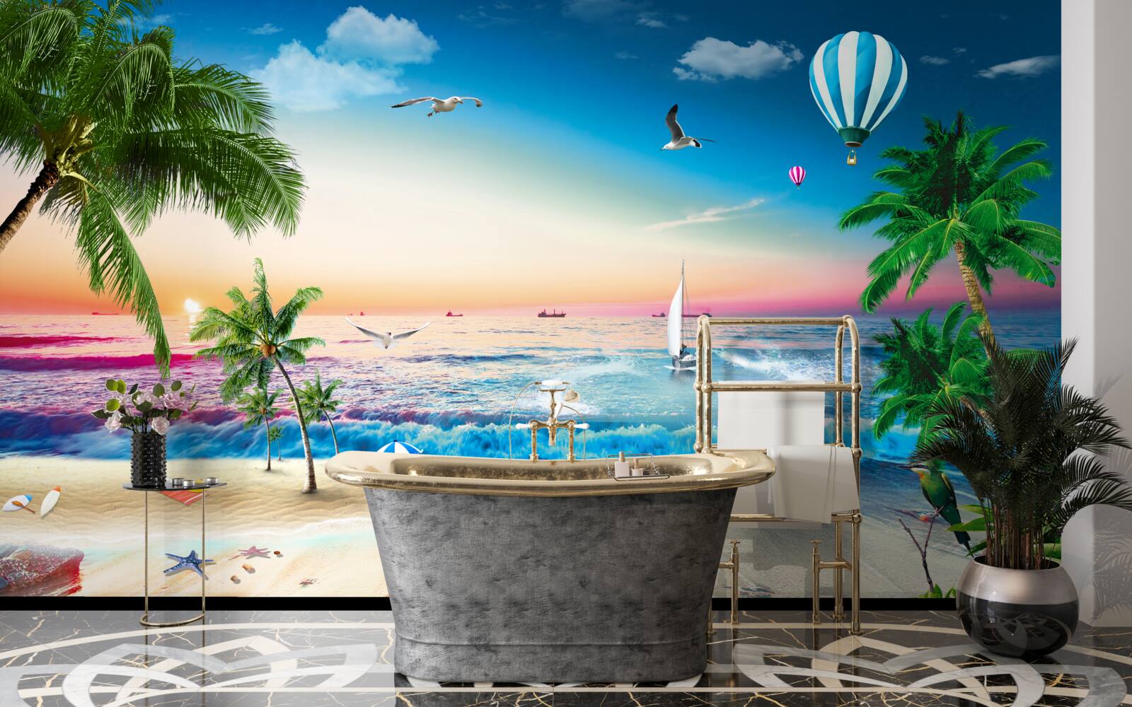 Fototapeta malarstwo morskie z falą