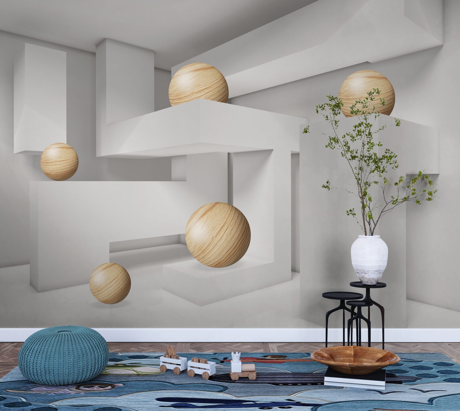 Fototapeta kule złota na cokołach