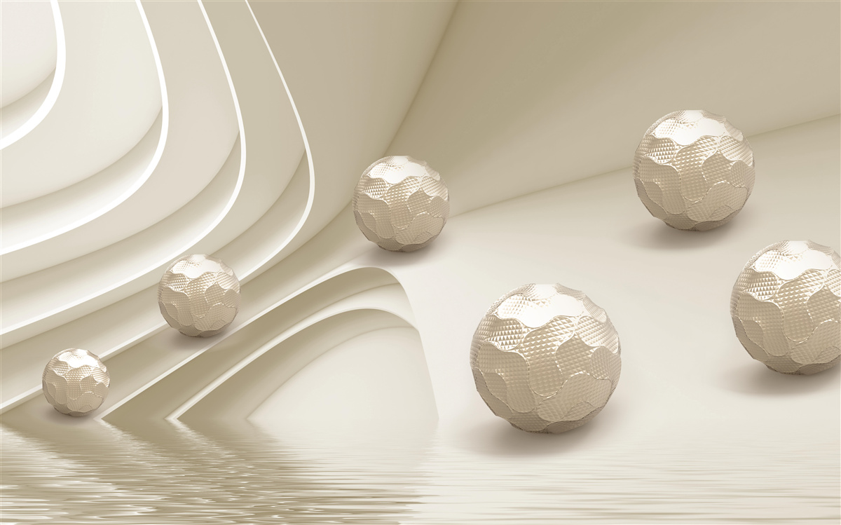 Fototapeta fasetowane kule toczące się w dół