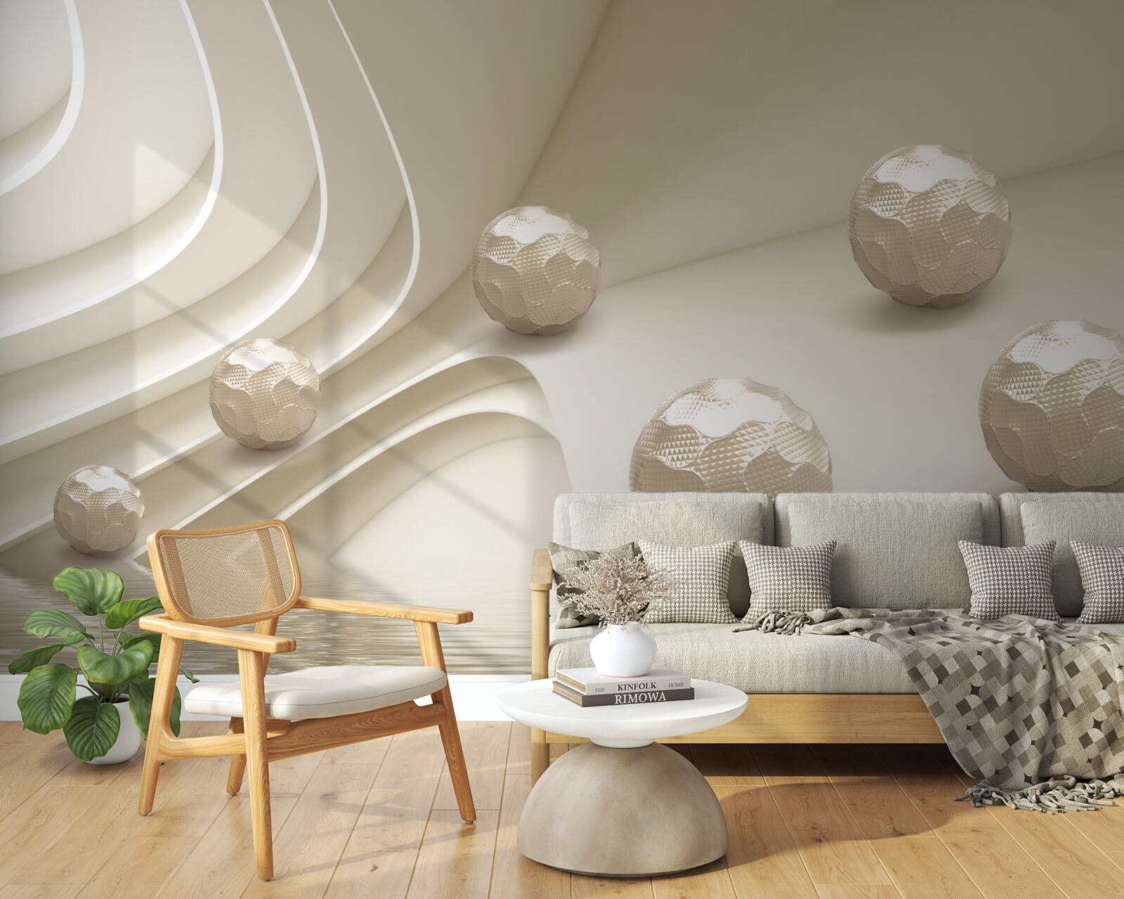 Fototapeta fasetowane kule toczące się w dół