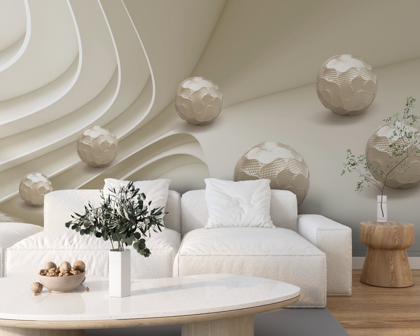 Fototapeta fasetowane kule toczące się w dół