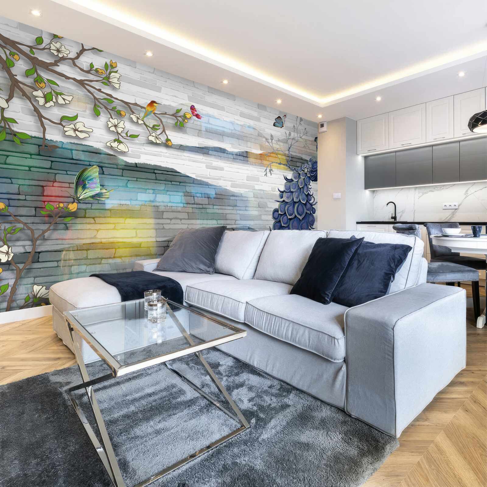 Fototapeta abstrakcja gałęzi pawia i jaśminu