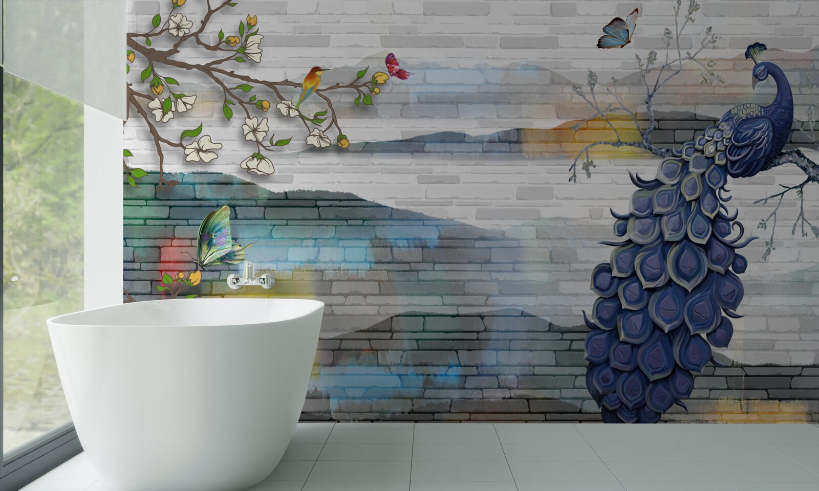 Fototapeta abstrakcja gałęzi pawia i jaśminu