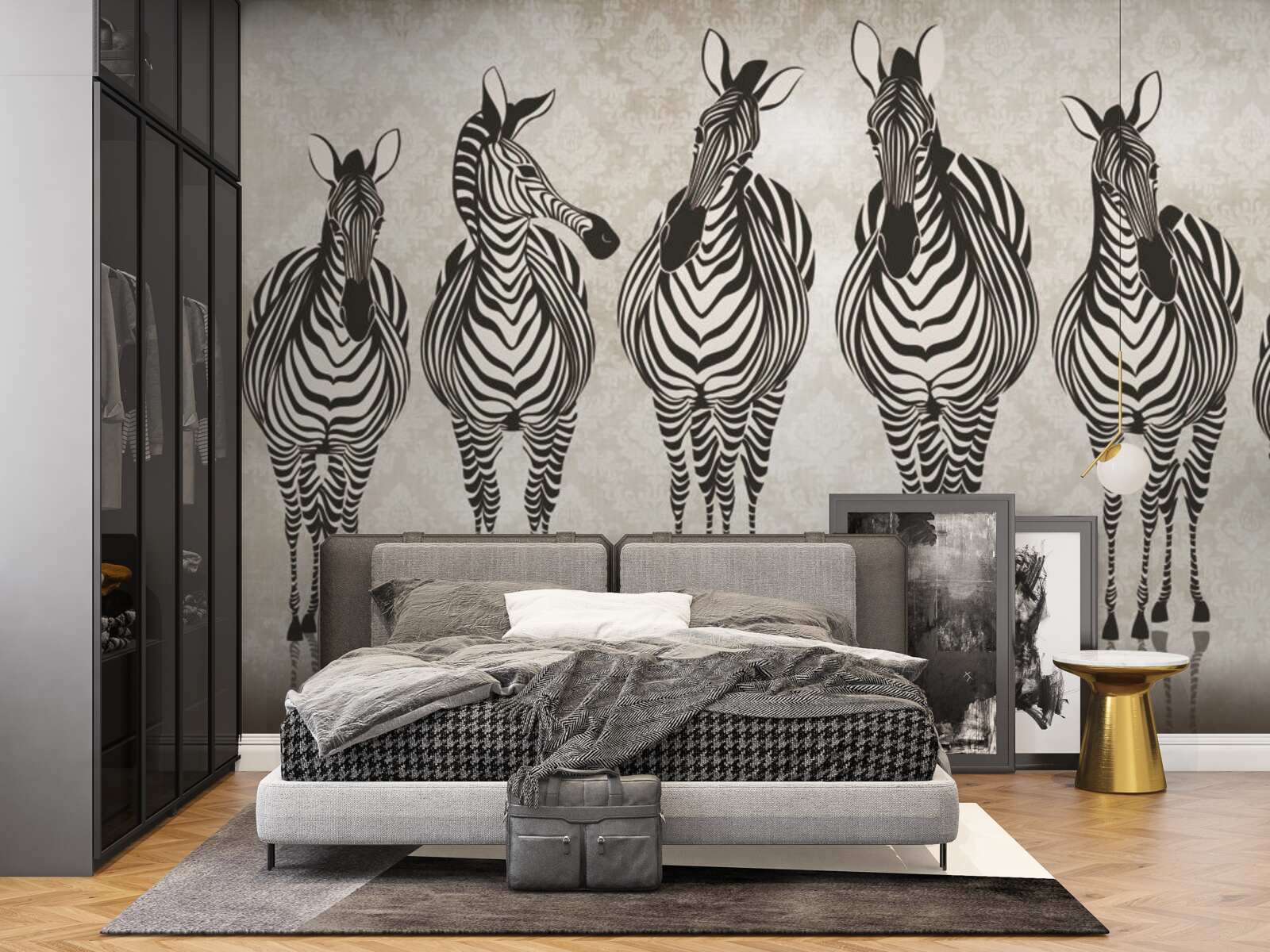 Fototapeta grupa zebr zmierza do swojego schronienia