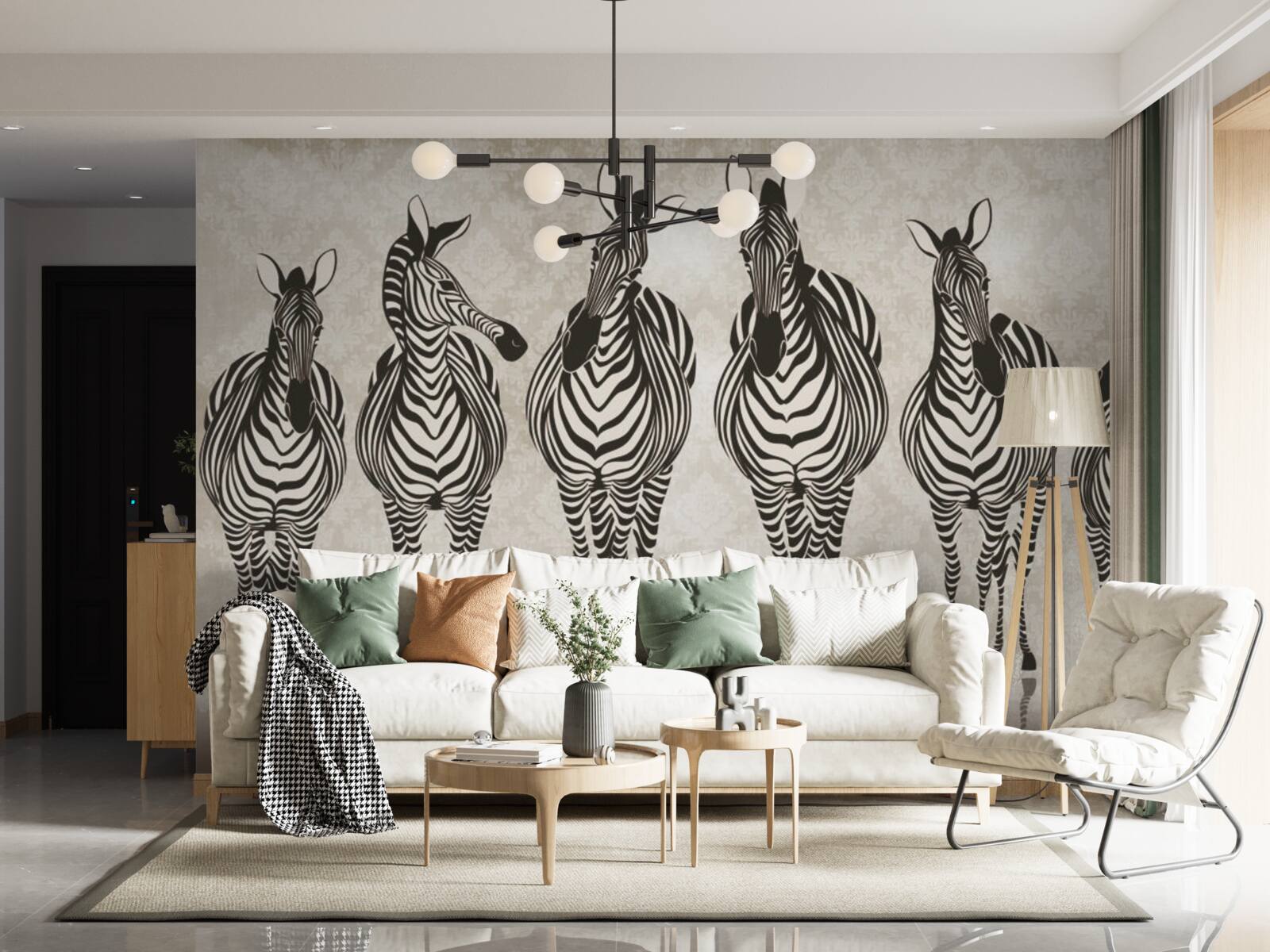 Fototapeta grupa zebr zmierza do swojego schronienia