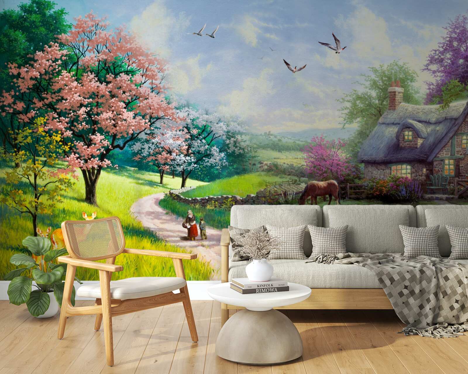 Fototapeta letni zaciszny dom w lesie