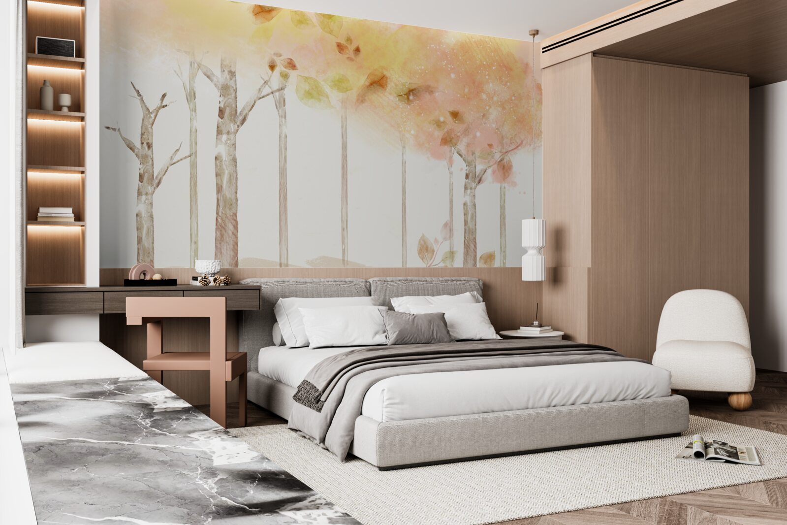 Fototapeta drzewa tracą liście jesienią