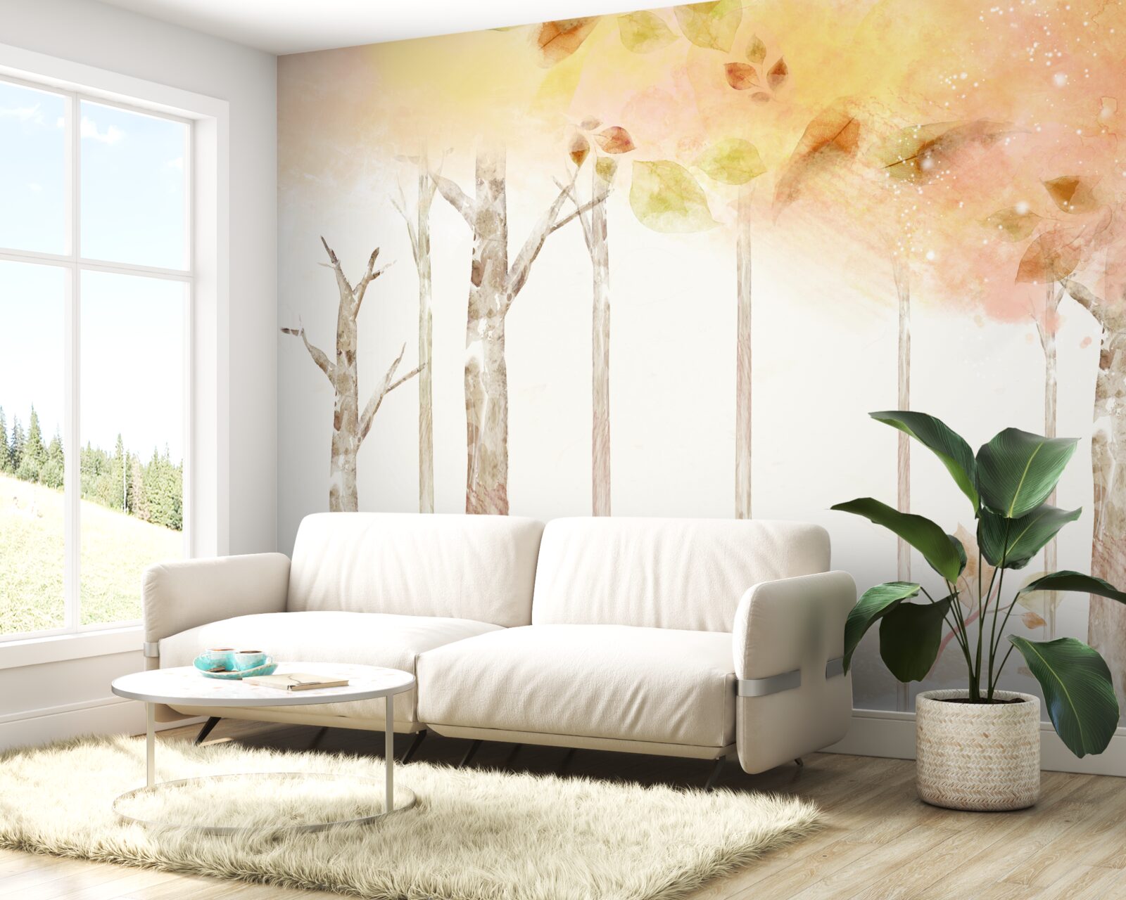 Fototapeta drzewa tracą liście jesienią