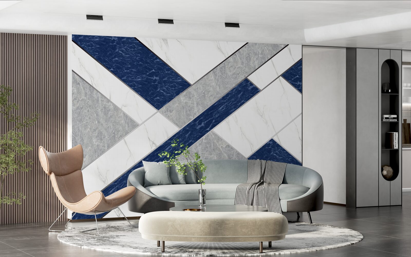 Fototapeta na celowniku niebiesko-szarych pasków