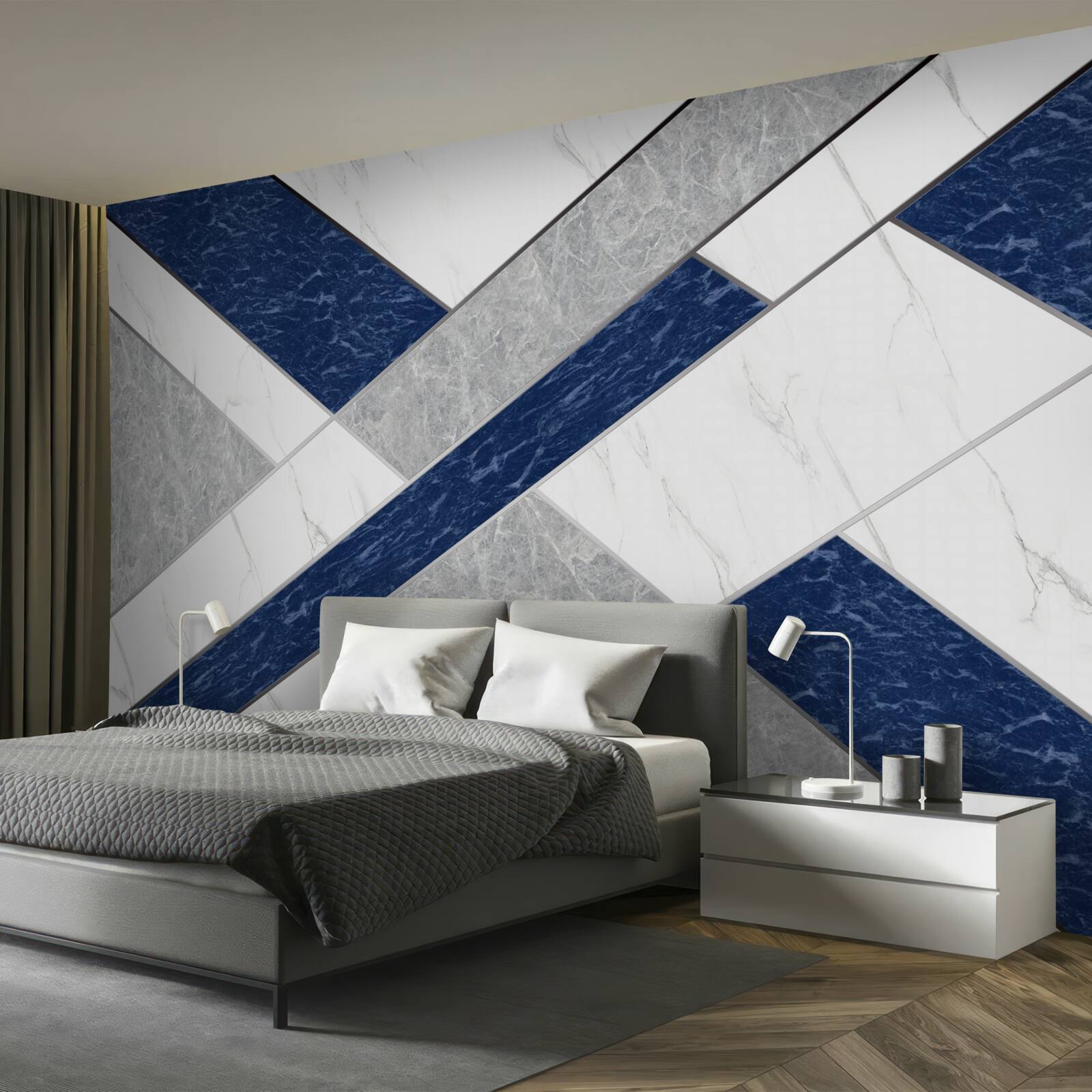 Fototapeta na celowniku niebiesko-szarych pasków