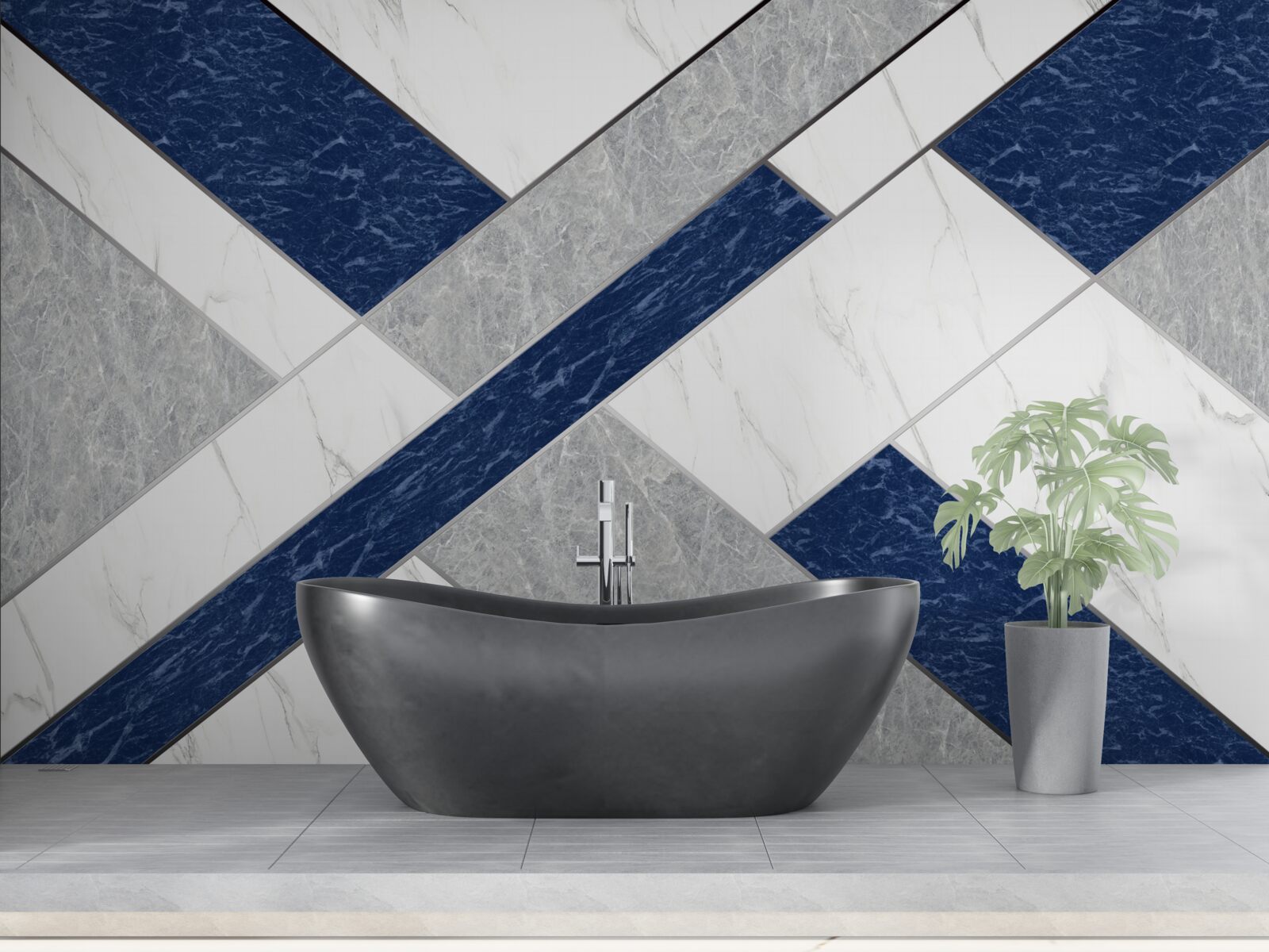 Fototapeta na celowniku niebiesko-szarych pasków