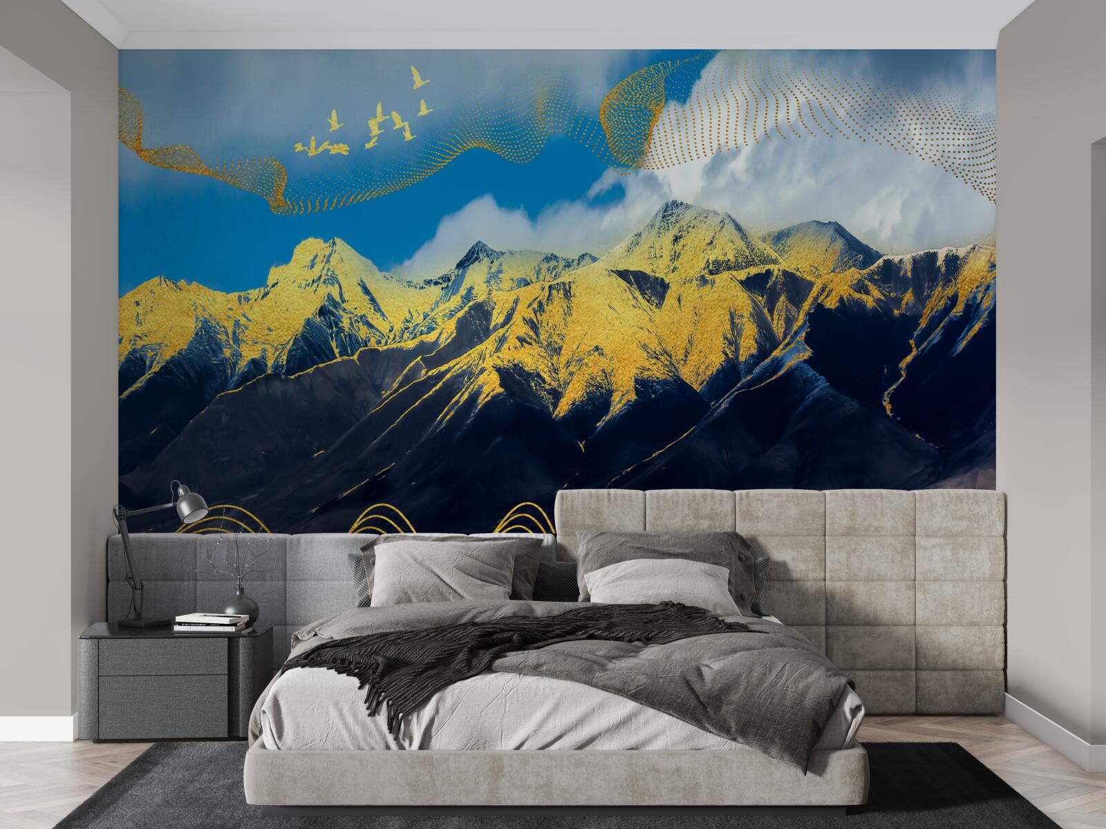 Fototapeta szczytowe złote szczyty pasm górskich