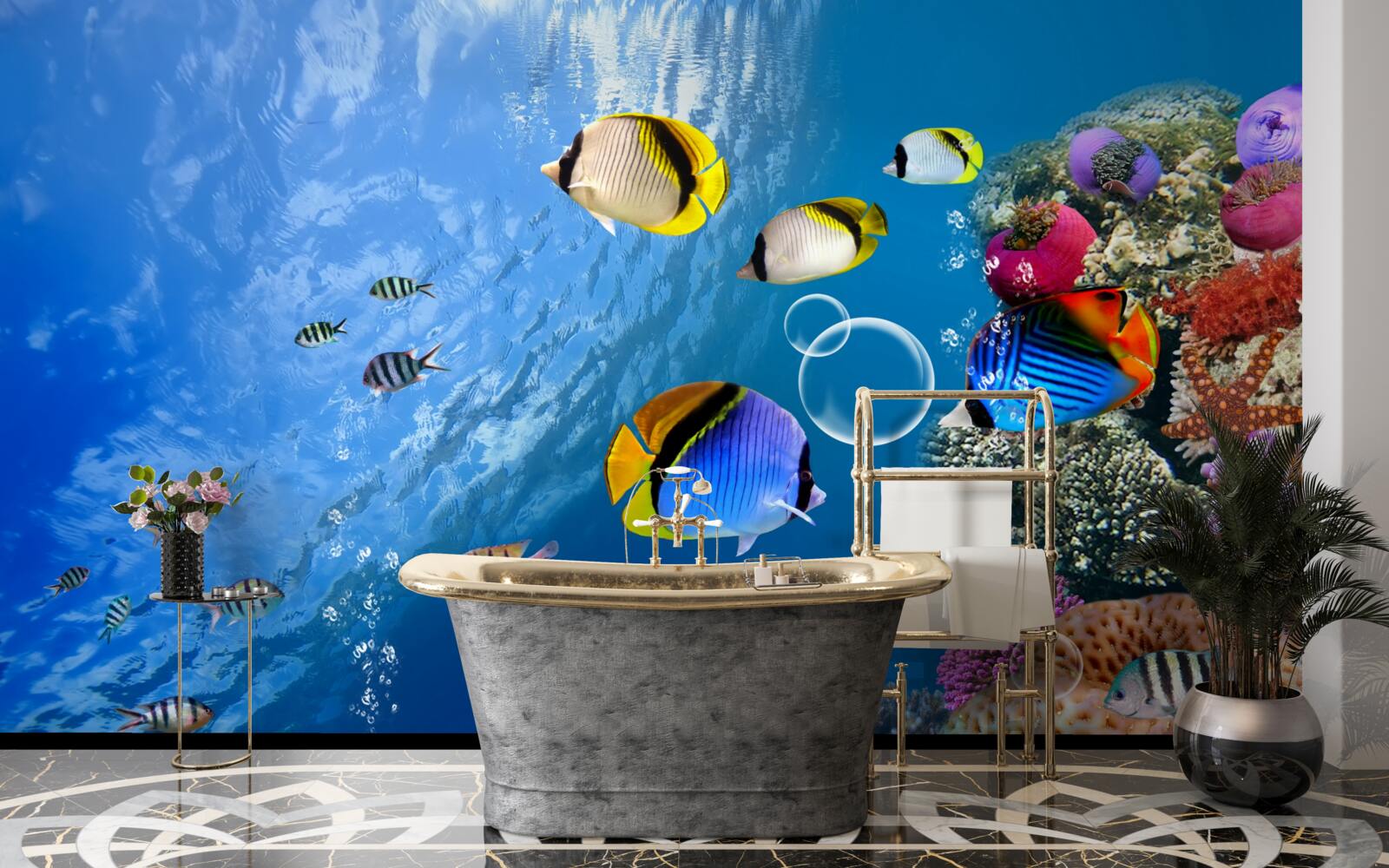 Fototapeta jasne ryby w spokojnej wodzie