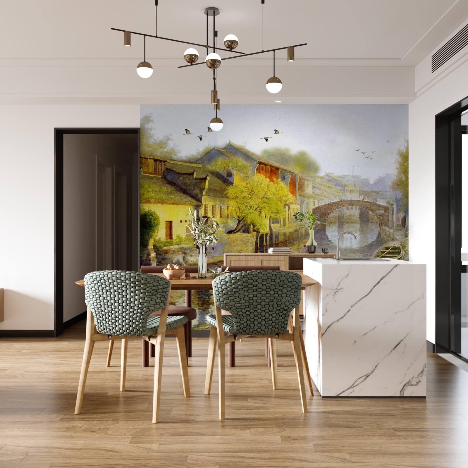 Fototapeta akwarele przedstawiające kwiaty leśne