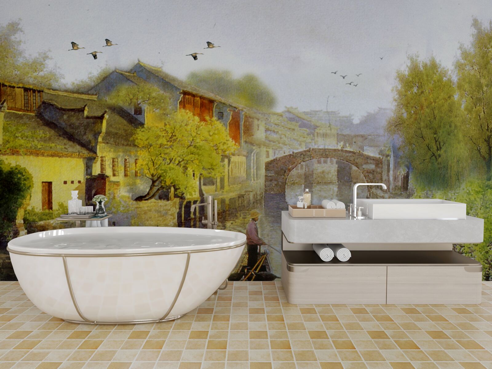 Fototapeta akwarele przedstawiające kwiaty leśne