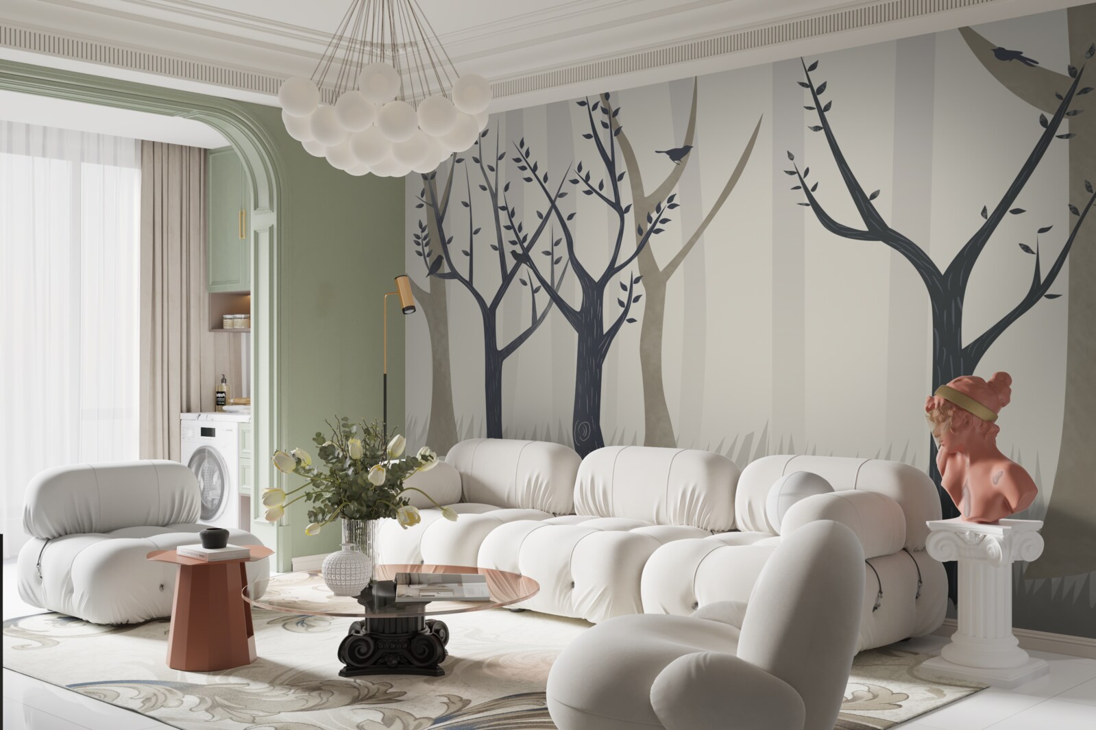 Fototapeta mglisty las w abstrakcji