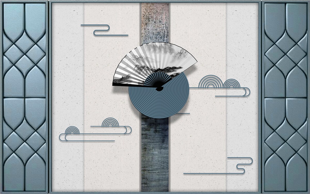 Fototapeta wentylator w czerni i bieli na tle pochmurnego nieba