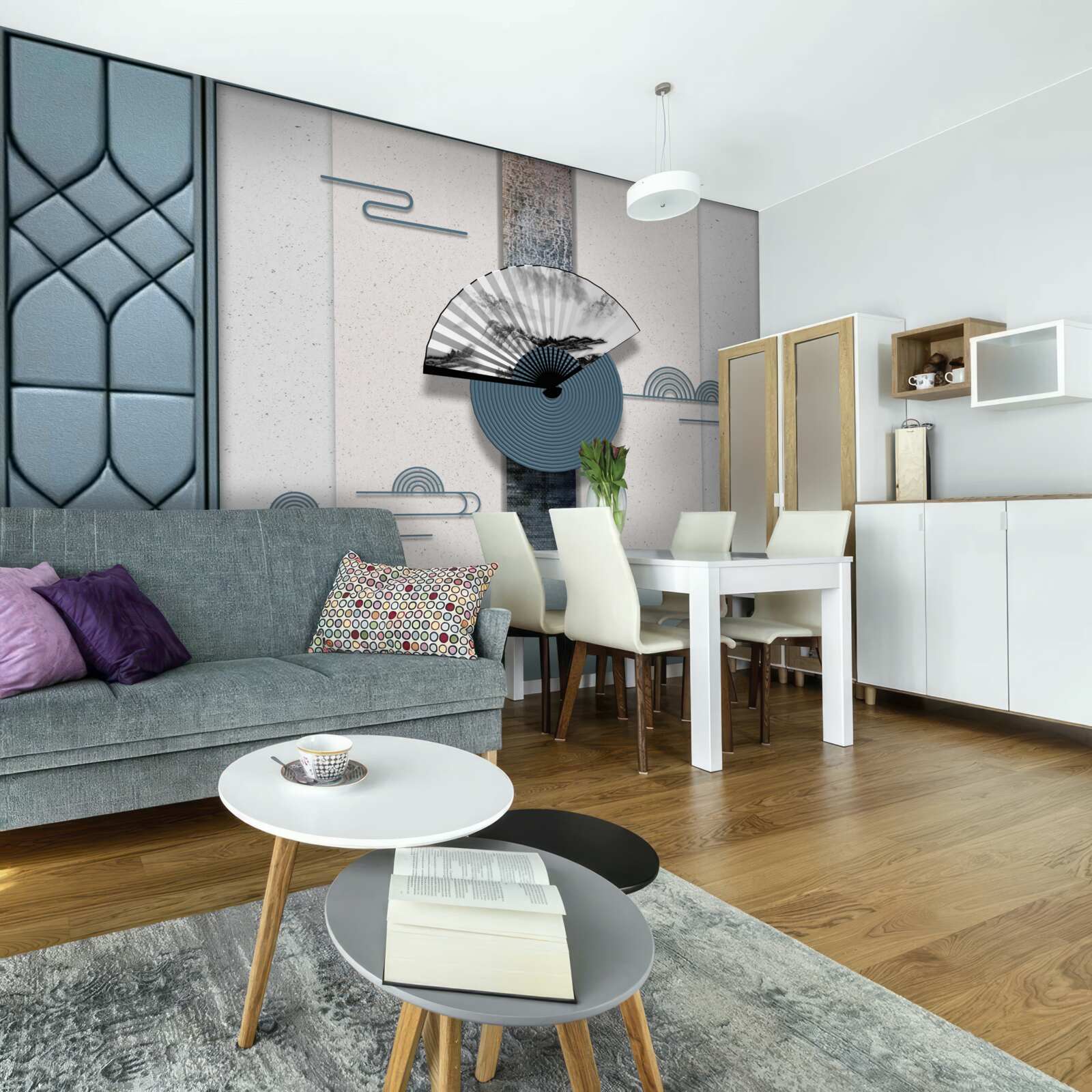 Fototapeta wentylator w czerni i bieli na tle pochmurnego nieba