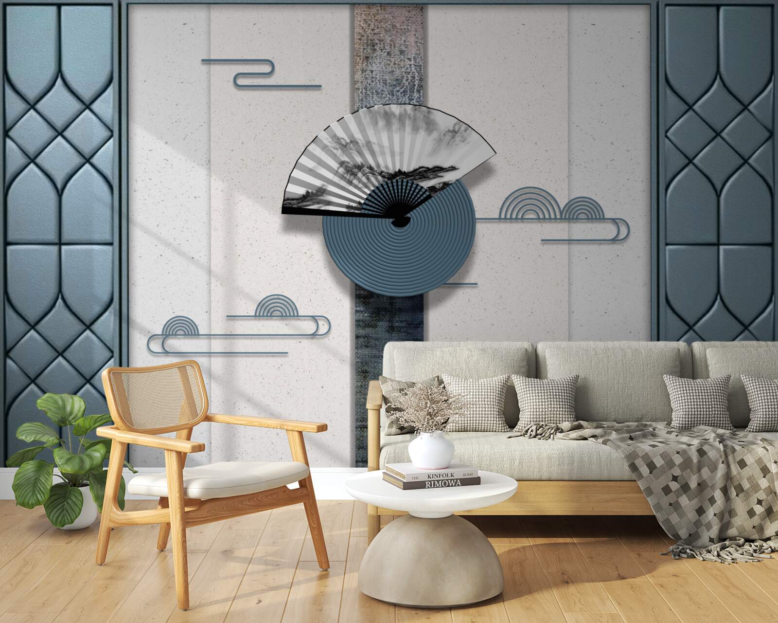 Fototapeta wentylator w czerni i bieli na tle pochmurnego nieba