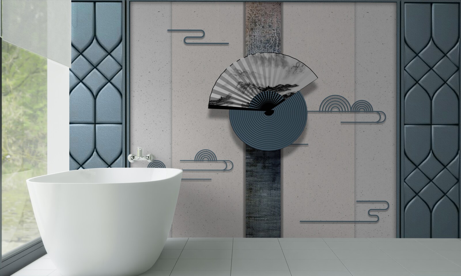 Fototapeta wentylator w czerni i bieli na tle pochmurnego nieba