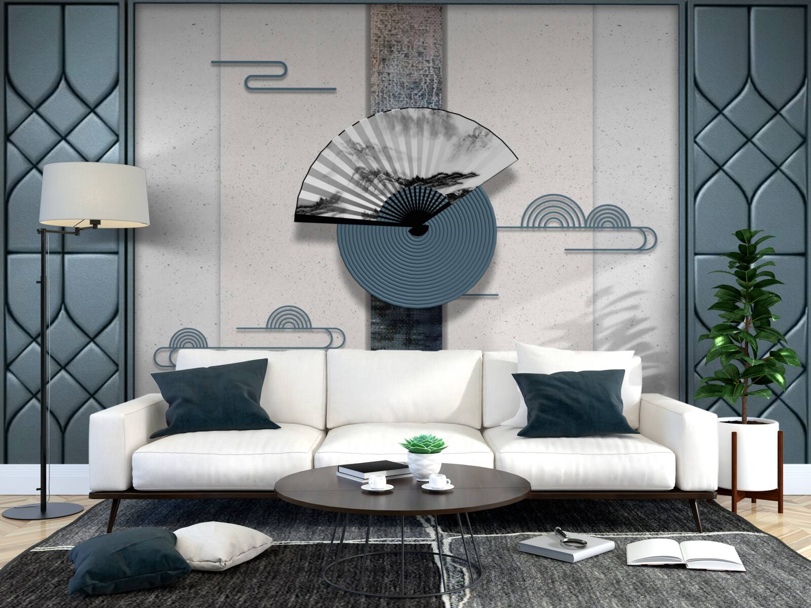 Fototapeta wentylator w czerni i bieli na tle pochmurnego nieba