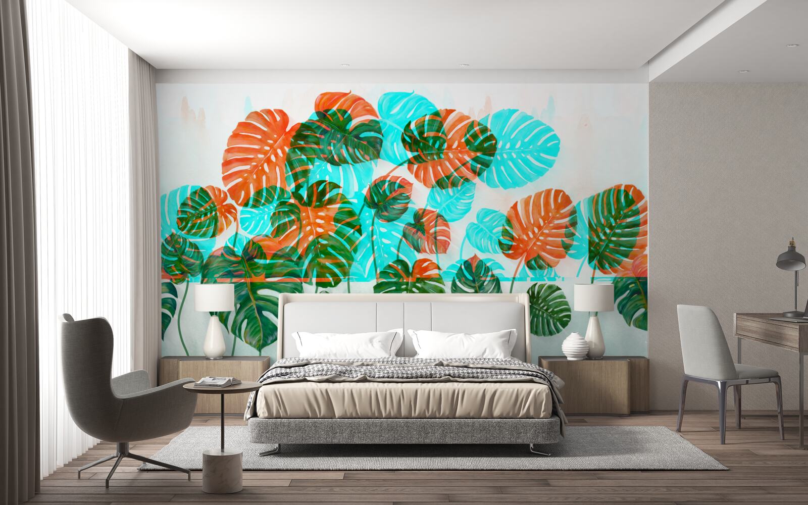 Fototapeta monstera z zielonymi liśćmi