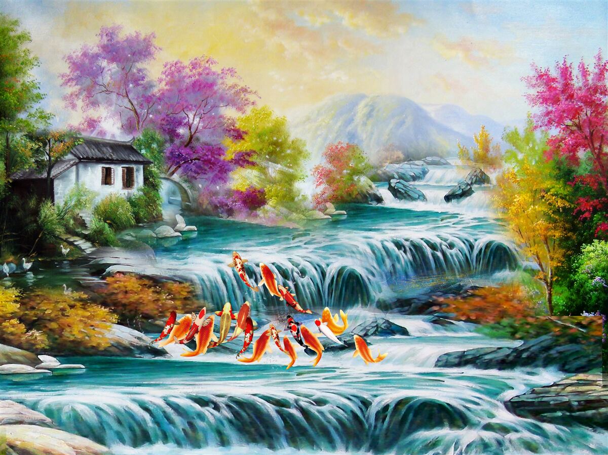 Fototapeta w domu jesienią grzmi wodospad