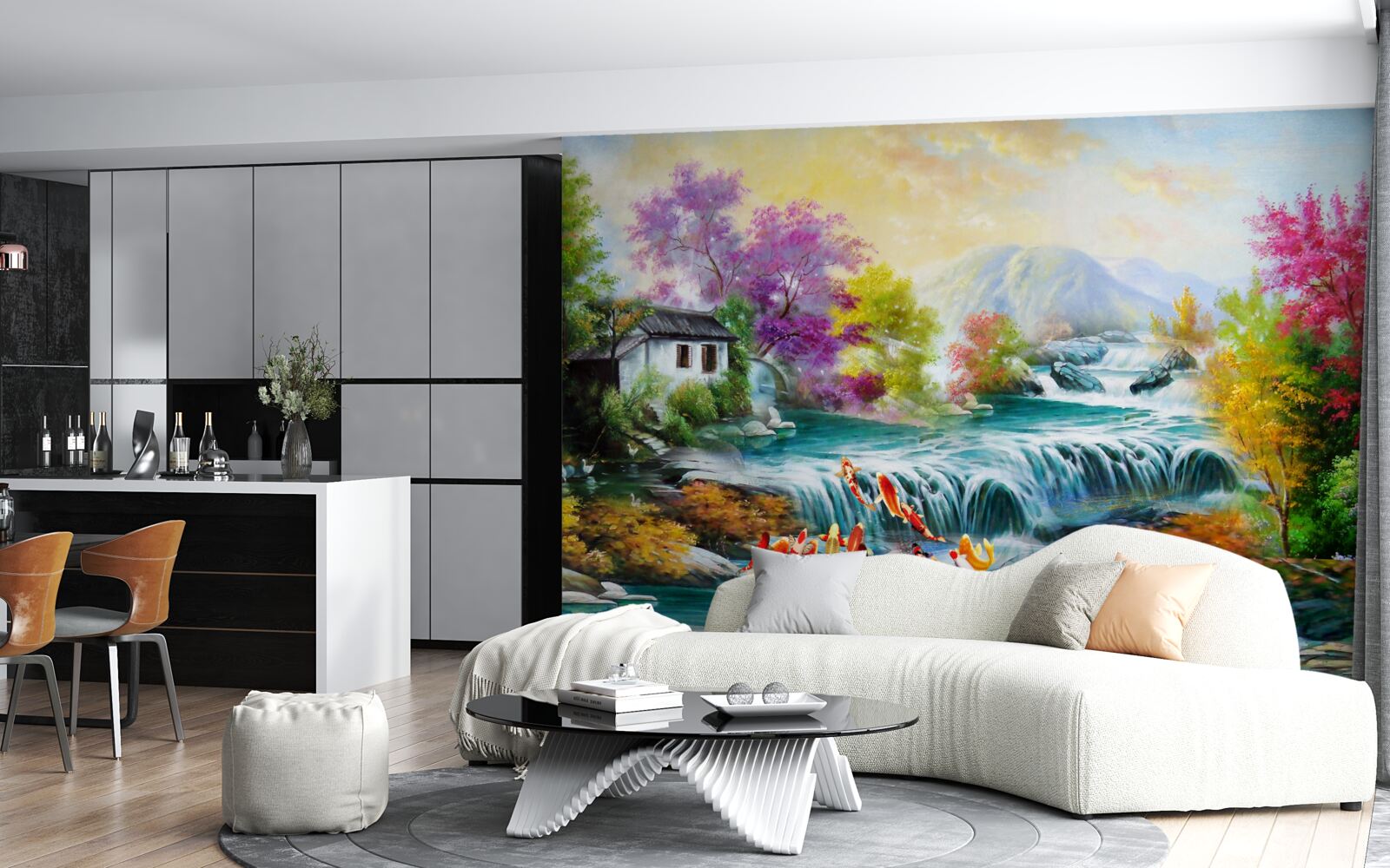 Fototapeta w domu jesienią grzmi wodospad