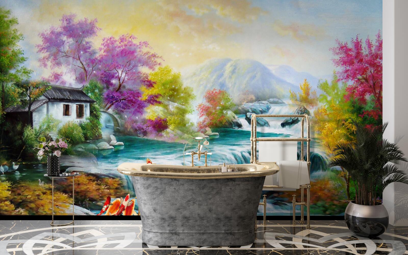 Fototapeta w domu jesienią grzmi wodospad