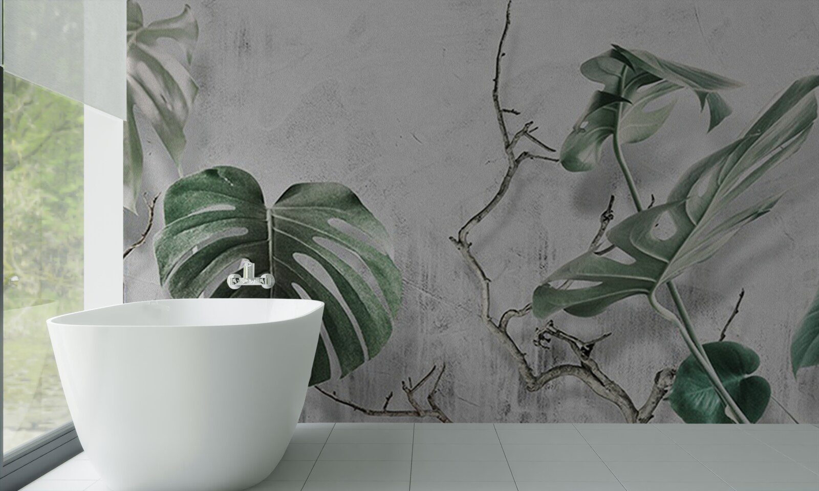 Fototapeta zielone liście monstery są duże