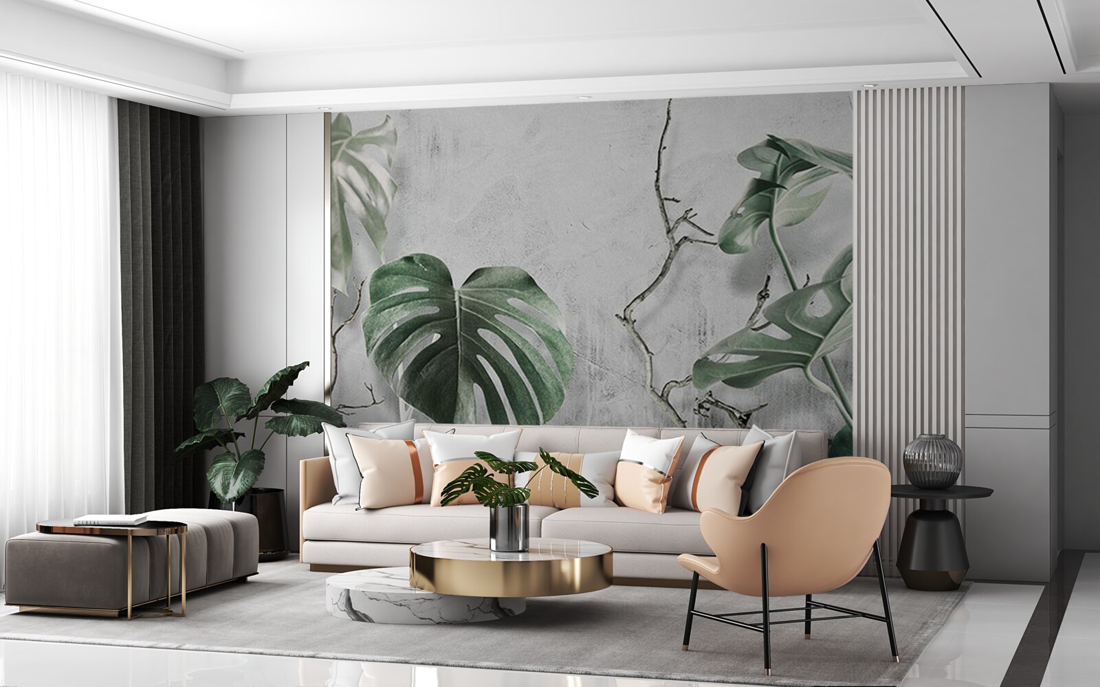 Fototapeta zielone liście monstery są duże