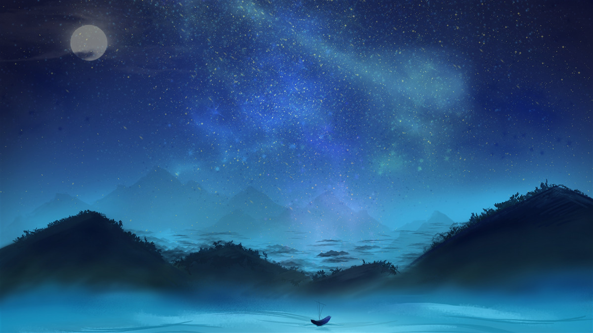 Fototapeta północny blask i gwiaździste niebo nad szczytami górskimi