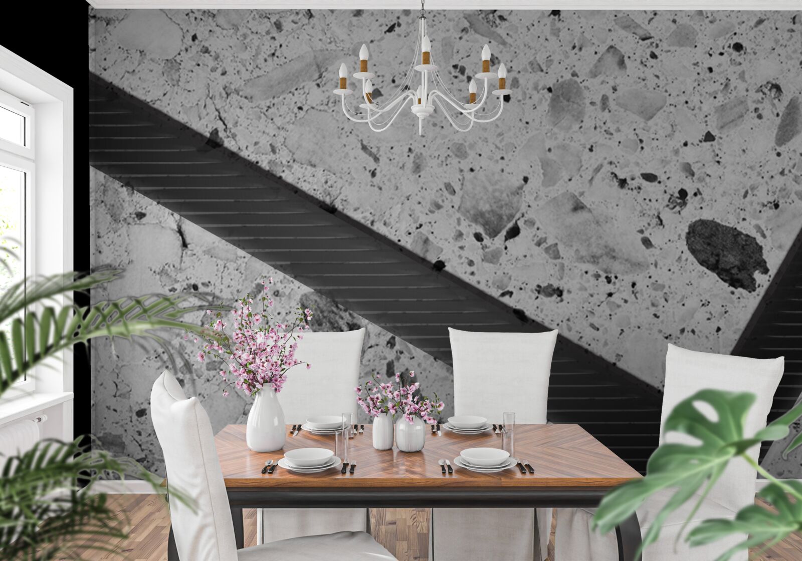 Fototapeta marmurowa tekstura z czarnymi plamami