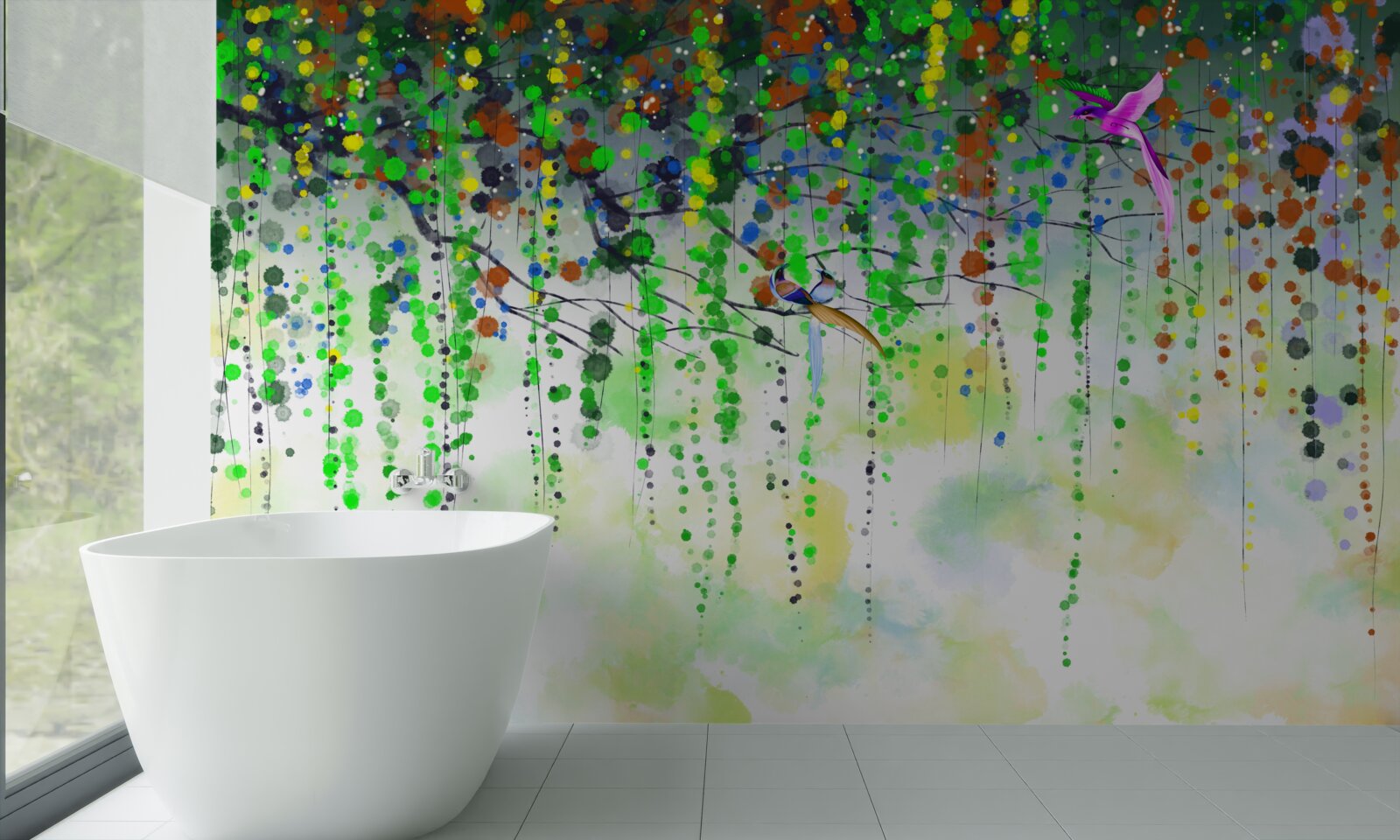 Fototapeta bogate kwiaty zwisają