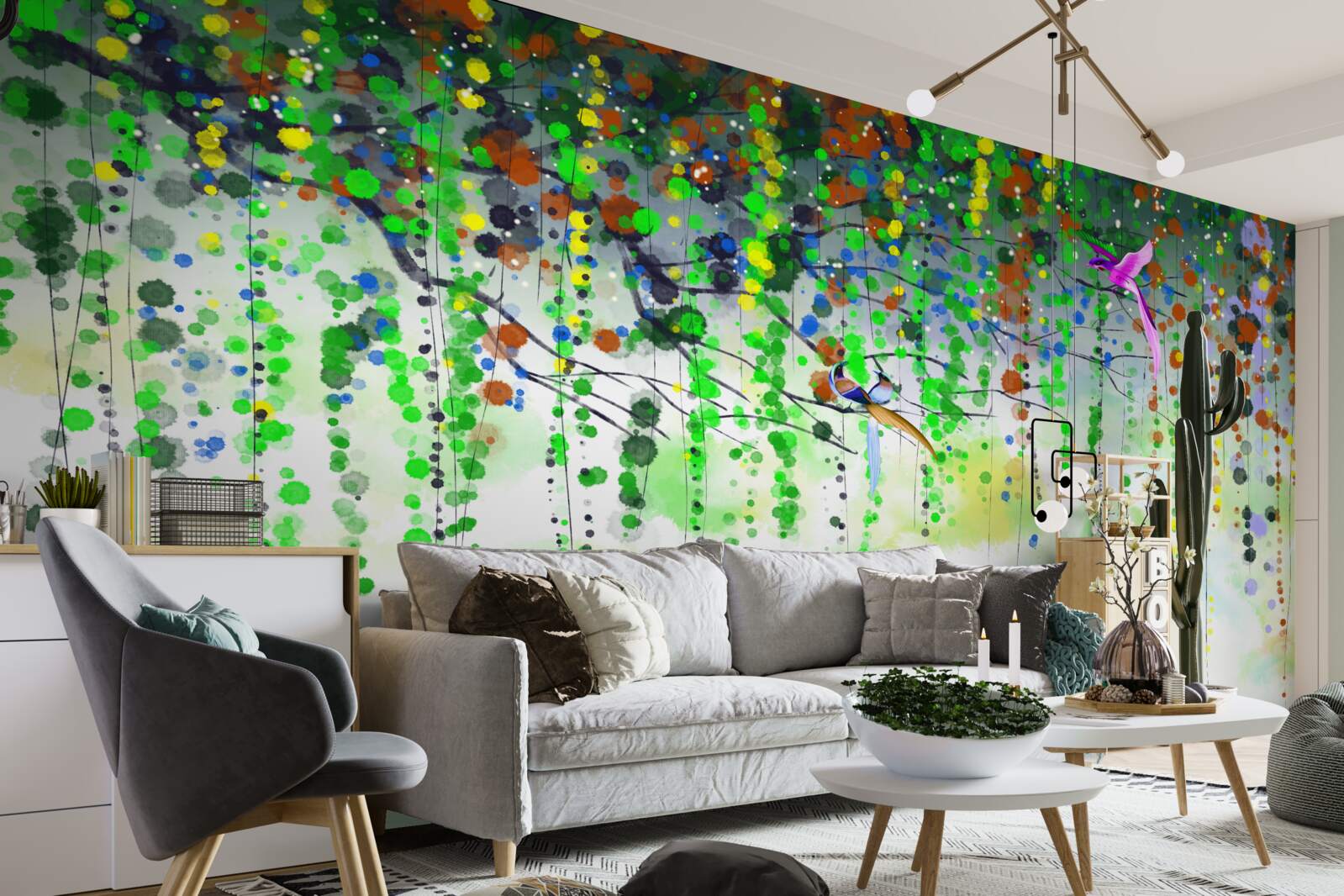 Fototapeta bogate kwiaty zwisają